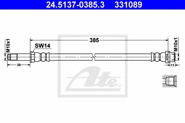 Furtun frana VW CRAFTER 30-35 bus (2E) (2006 - 2016) ATE 24.5137-0385.3 piesa NOUA