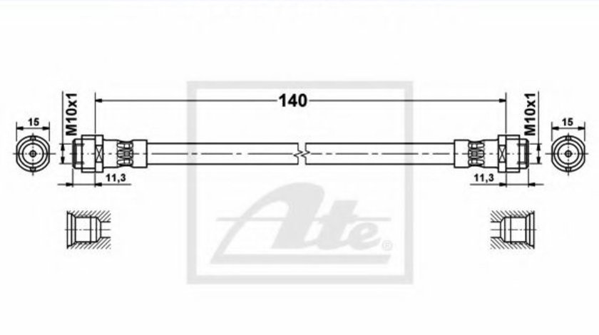 Furtun frana VW FOX (5Z1, 5Z3) (2003 - 2016) ATE 83.7858-0140.3 piesa NOUA