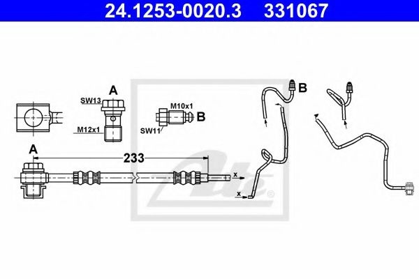 Furtun frana VW GOLF IV (1J1) (1997 - 2005) ATE 24.1253-0020.3 piesa NOUA