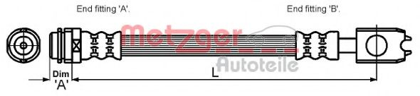 Furtun frana VW GOLF IV Variant (1J5) (1999 - 2006) METZGER 4116210 piesa NOUA