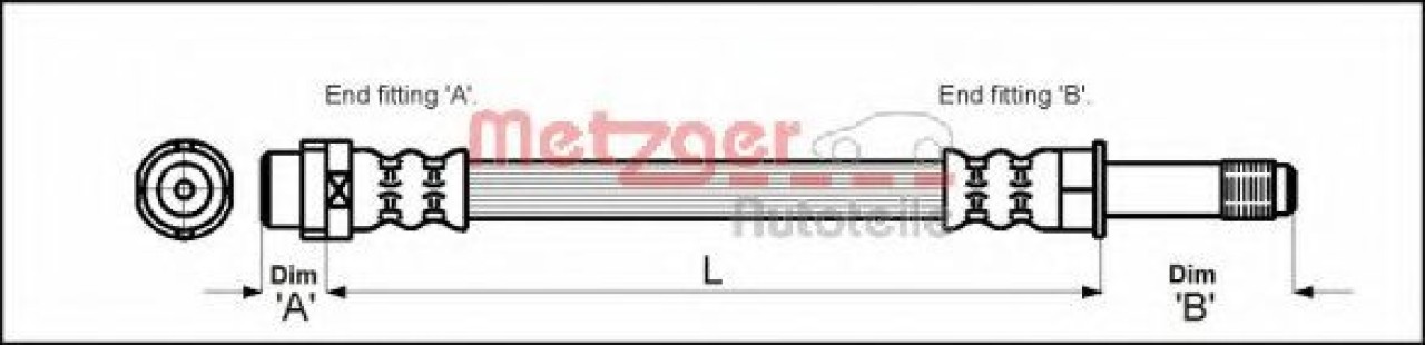 Furtun frana VW LT II bus (2DB, 2DE, 2DK) (1996 - 2006) METZGER 4110331 piesa NOUA