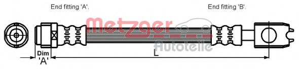 Furtun frana VW PASSAT (3A2, 35I) (1988 - 1997) METZGER 4116215 piesa NOUA