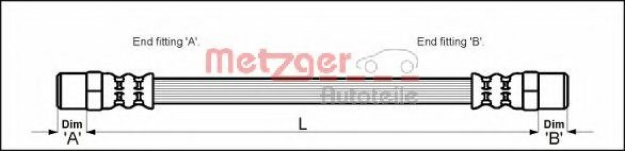 Furtun frana VW PASSAT (3A2, 35I) (1988 - 1997) METZGER 4111351 piesa NOUA