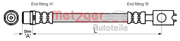 Furtun frana VW PASSAT (3B2) (1996 - 2001) METZGER 4116213 piesa NOUA