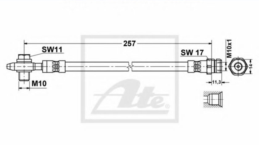 Furtun frana VW PASSAT ALLTRACK (365) (2012 - 2014) ATE 24.5143-0257.3 piesa NOUA