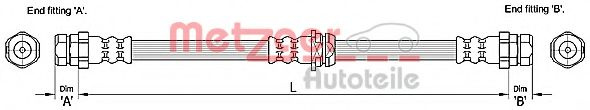 Furtun frana VW PASSAT CC (357) (2008 - 2012) METZGER 4110248 piesa NOUA