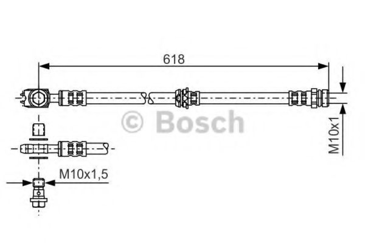Furtun frana VW PASSAT Variant (365) (2010 - 2014) BOSCH 1 987 481 173 piesa NOUA