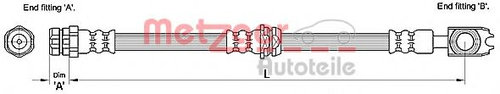 Furtun frana VW PASSAT Variant (3C5) (2005 - 2011) METZGER 4110247 piesa NOUA