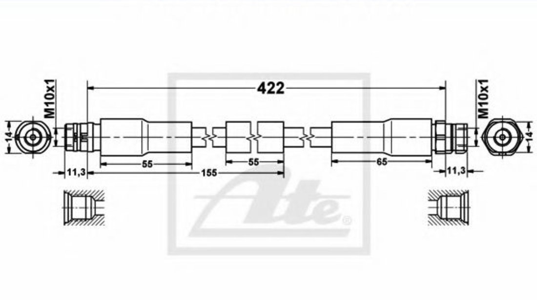 Furtun frana VW PHAETON (3D) (2002 - 2016) ATE 83.7849-0419.3 piesa NOUA