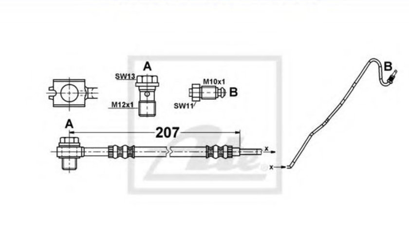 Furtun frana VW POLO (6R, 6C) (2009 - 2016) ATE 24.1294-0015.3 piesa NOUA