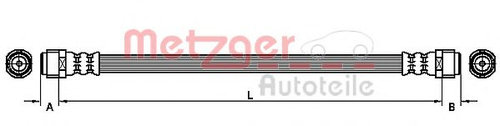 Furtun frana VW TOUAREG (7LA, 7L6, 7L7) (2002 - 2010) METZGER 4110360 piesa NOUA