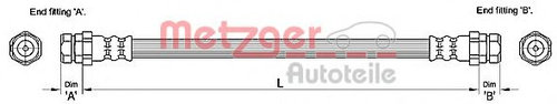 Furtun frana VW TOURAN (1T1, 1T2) (2003 - 2010) METZGER 4110244 piesa NOUA