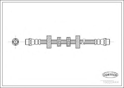 Furtun frana VW TRANSPORTER IV bus (70XB, 70XC, 7DB, 7DW, 7DK) (1990 - 2003) CORTECO 19020444 piesa ...