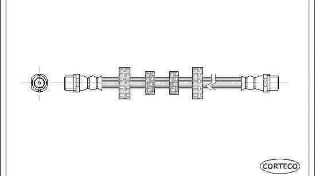 Furtun frana VW TRANSPORTER IV caroserie (70XA) CORTECO 19020444