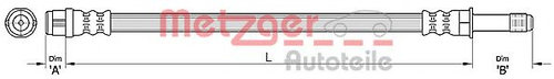 Furtun frana VW TRANSPORTER V platou / sasiu (7JD, 7JE, 7JL, 7JY, 7JZ, 7FD) (2003 - 2016) METZGER 41...