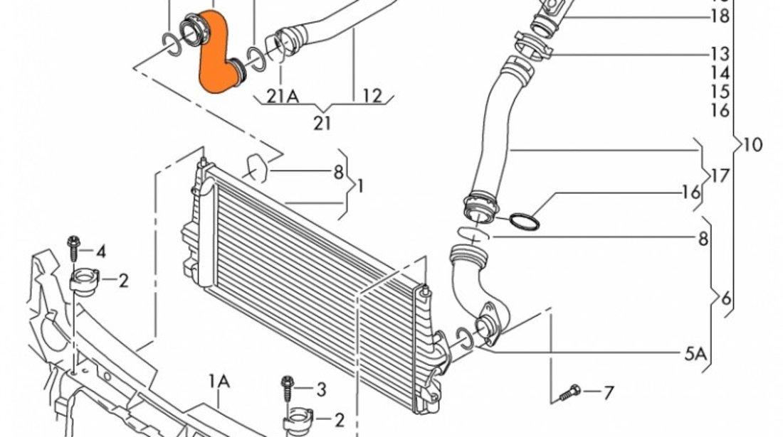 Furtun Intercooler Am Vag Volkswagen Sharan 1 1995-2010 1.9 TDI 7M3145737