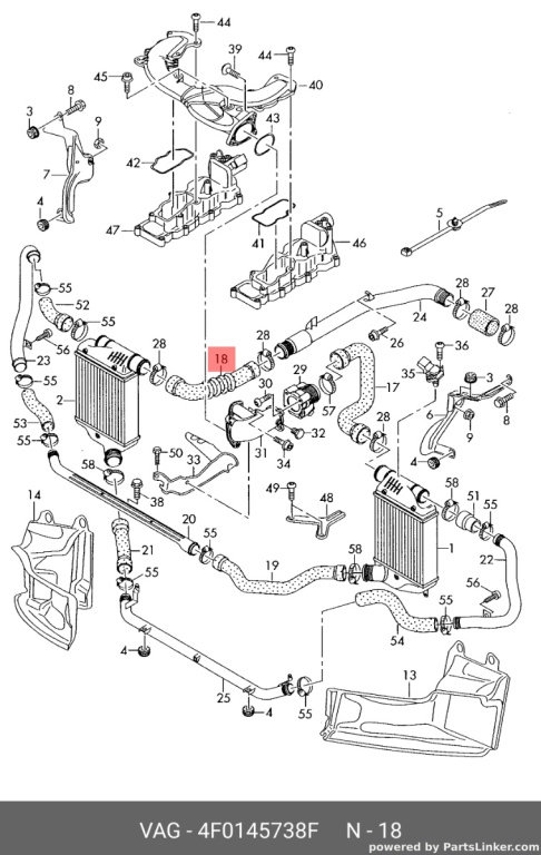 Furtun intercooler Audi A6 4F C6 3.0 TDI BMK OEM 4F0145738F