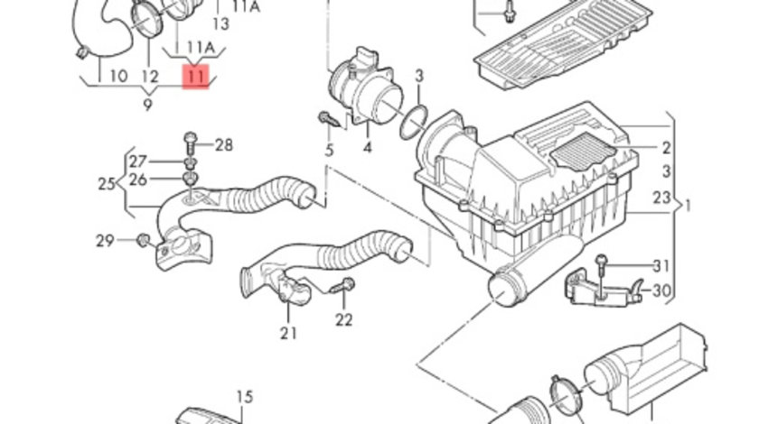 Furtun intercooler Skoda Octavia 2 2.0 TDI BKD 2006 SKODA OCTAVIA [ 1959 - 1971 ] OEM 1K0129627B