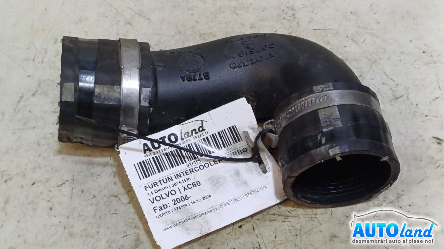 Furtun Intercooler Turbo 30751920 2.4 Diesel Volvo XC60 2008