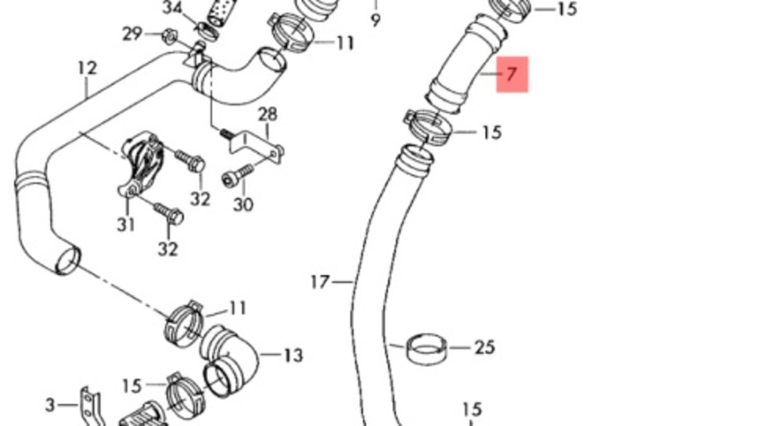 Furtun intercooler Volkswagen Sharan [Fabr 1995-2010]] 1.9 TDI ANU 7M0145834A OEM 7M0145834A