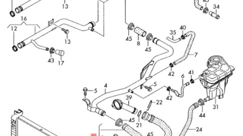 Furtun lichid racire motor audi A4 8E 2006 2007 2.0 TDI BLB OEM 8E0121101AA