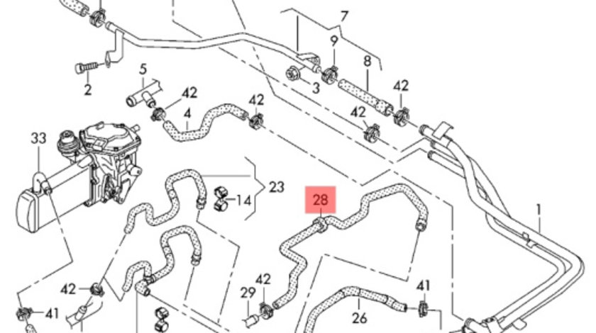 Furtun lichid racire motor Volkswagen Amarok 2H 2.0 Bi-Tdi 2015 OEM 2H0121073AM