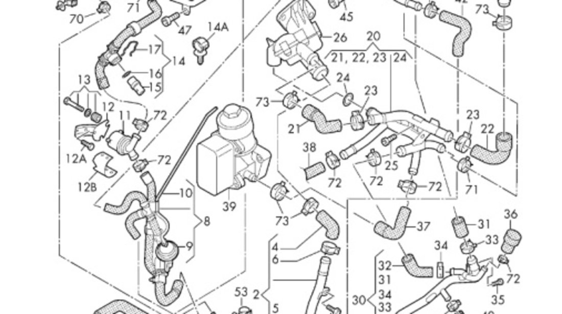 Furtun lichid racire motor Volkswagen Amarok 2H 2015 2016 OEM 2H0121101