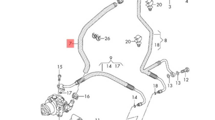 Furtun lichid servodirectie Volkswagen Amarok 2H 2015 2016 OEM 2H0422889E