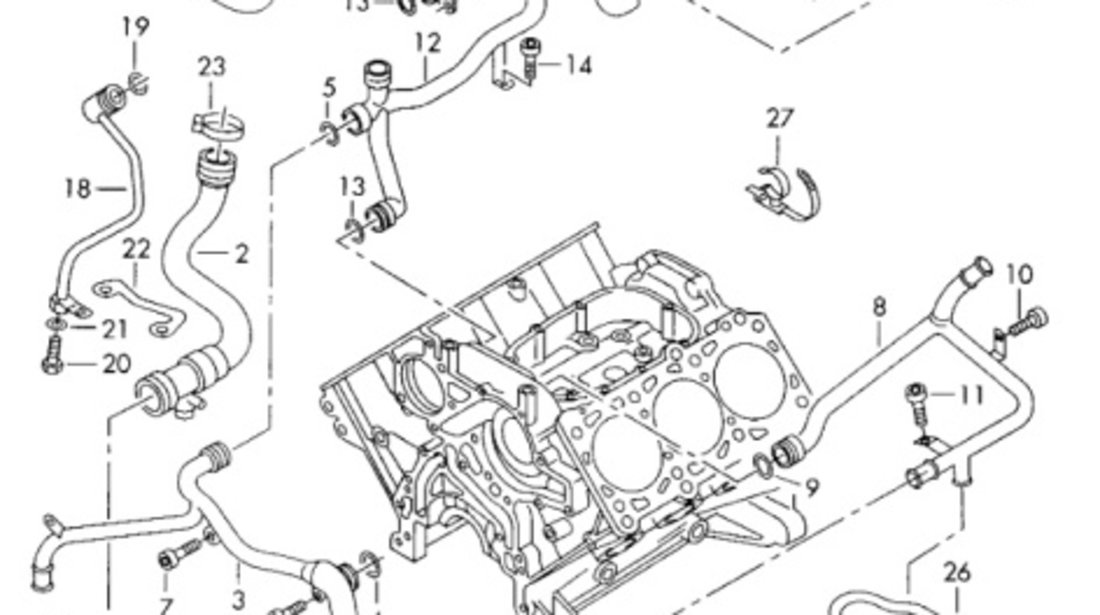 Furtun motor Audi a6 4b c5 2004 2.5 V6 AKE OEM 4Z7121101C