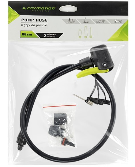 Furtun Pompe Manuale TPU 68 cm + Adaptoare Carmotion Negru / Verde 83511