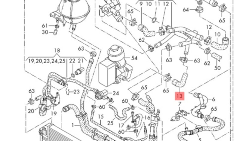 Furtun racire motor 2.0 Bi -TDI CSHA Volkswagen Amarok 2014 2015 OEM 03L121096D