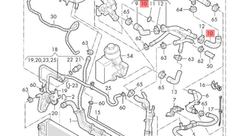 Furtun racire motor 2.0 Bi -TDI CSHA Volkswagen Amarok 2014 2015 OEM 03L121063H