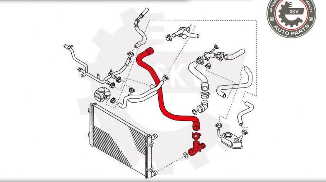 Furtun radiator ; AUDI A3 1.6 1.8 1.8 T 1.9 tdi SEAT Leon Toledo II 1.9 tdi ; 1J0122051H