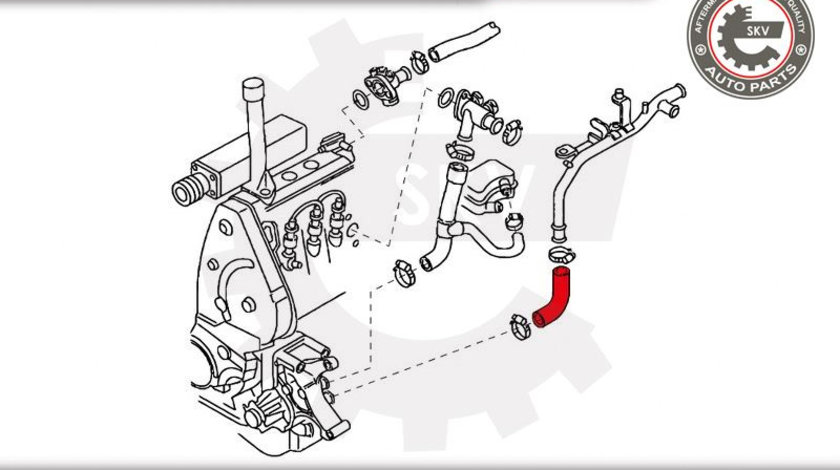 Furtun radiator ; AUDI A4 B5 B6 1.6 1.9 VW Golf IV 1.8 Passat B5 1.6 1.8 1.9 ; 48121063