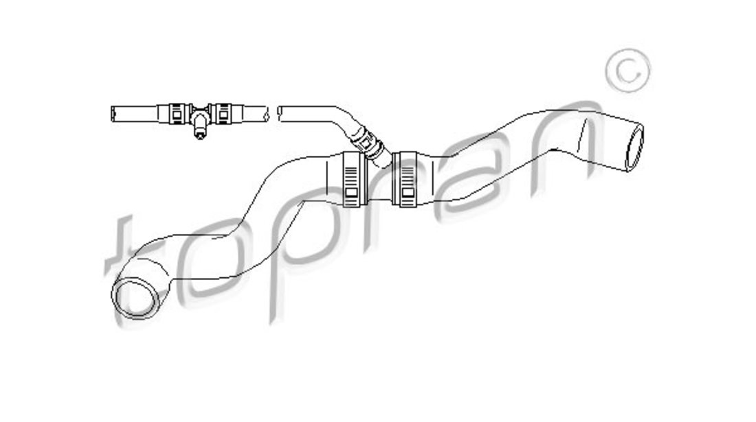 Furtun radiator deasupra (111804 HAN) VW