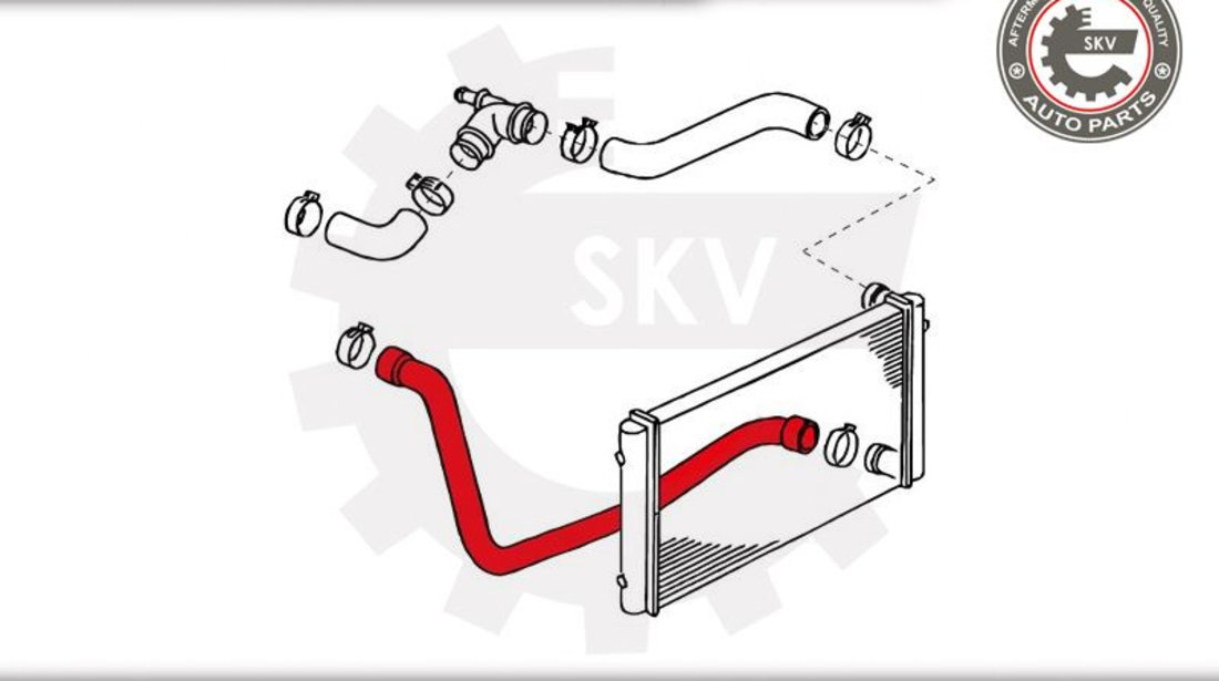 Furtun radiator ; SEAT Ibiza II 1.6 i 1.8 i 1.9 sdi VW Caddy II 1.9 sdi 1.9 tdi ; 6K0121049H