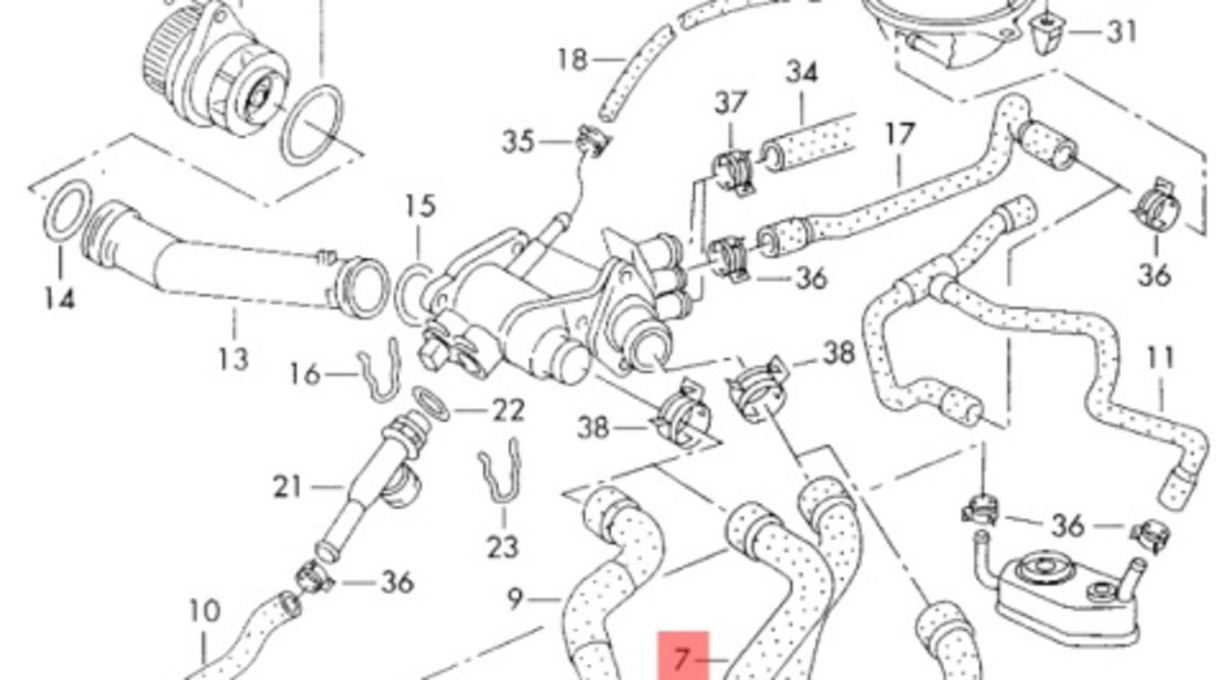 Furtunuri apa racire motor Volkswagen Polo (6N2) Hatchback 2001 1.4 16v VOLKSWAGEN POLO (6N2) [ 1999 - 2001 ] OEM 6X0121049E