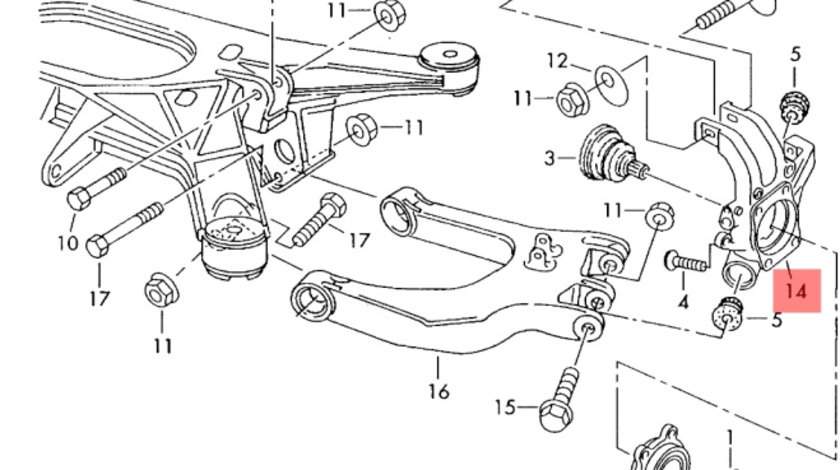 Fuzeta dreapta spate AUDI A8 II (4E2, 4E8) [ 2002 - 2010 ] TDI quattro (ASB) 171KW|233HP VAG OEM 4E0505436C