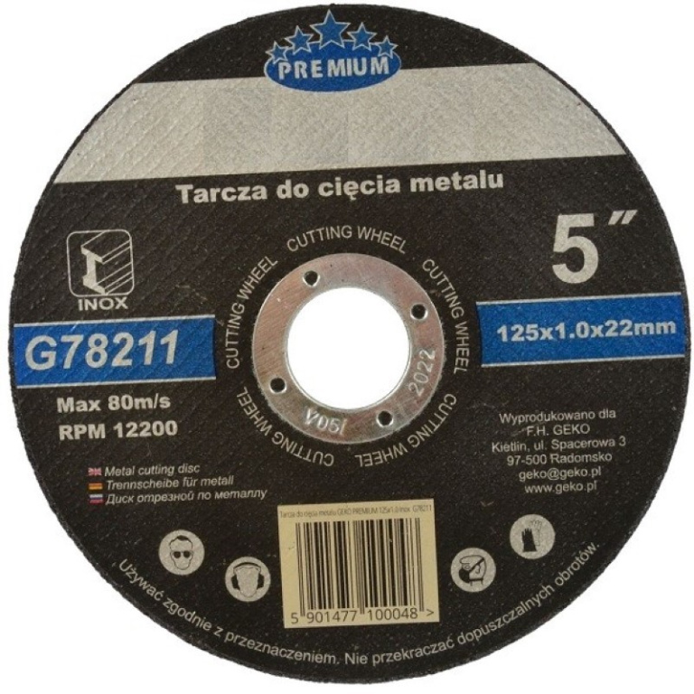 G-G78211 Disc pentru taiere inox 125x1.0x22 mm