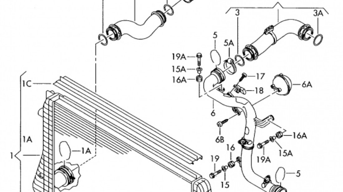 Garnitura Inferioara Radiator Intercooler Oe Volkswagen Eos 2007-2014 1K0121345D