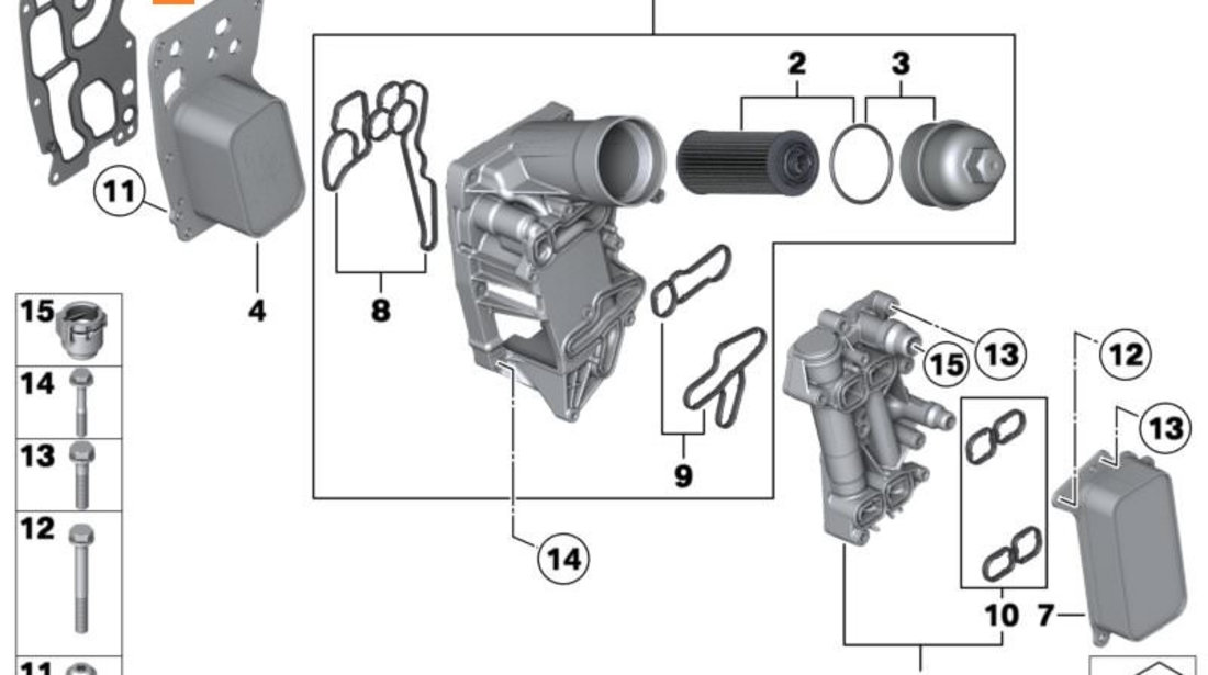 Garnitura Racitor Ulei Oe Bmw Seria 1 F21 2011→ 11428516396