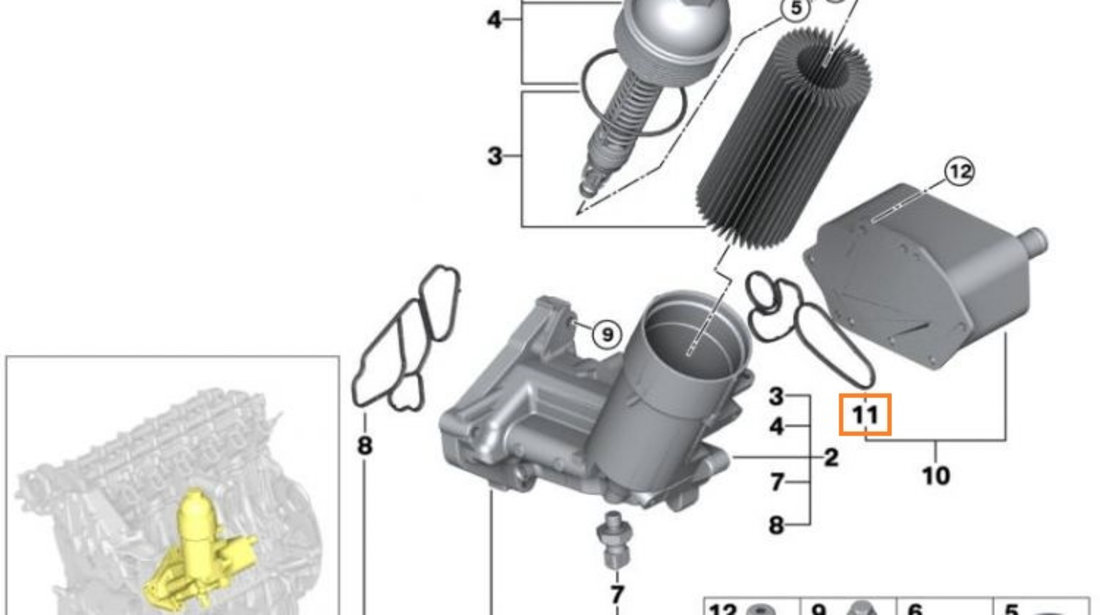 Garnitura Radiator Ulei Ulei Oe Bmw 11422247380