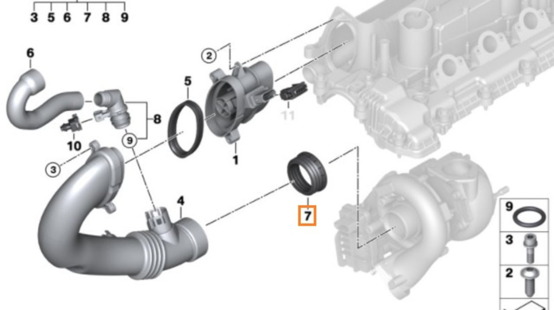 Garnitura Turbo Oe Bmw Seria 3 E46 1999-2005 2.5 / 3.0 d M57 13717792090