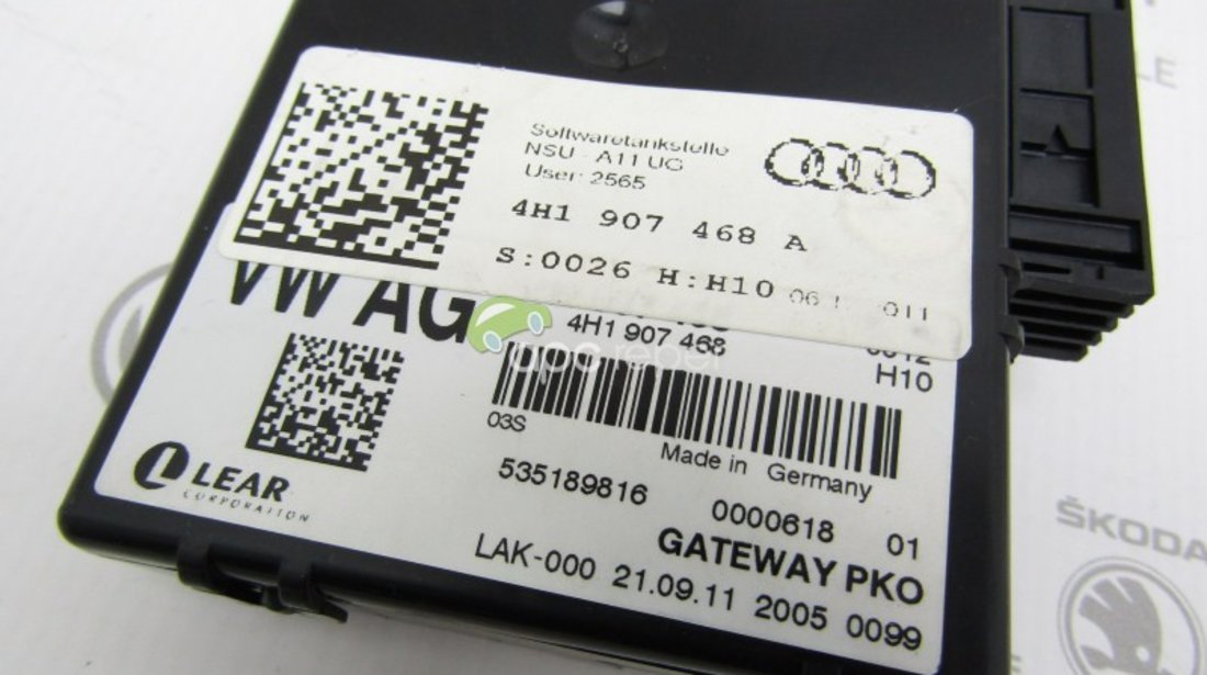 Gateway Original / Modul CAN Audi A8 4H D4 - Cod: 4H1907468A