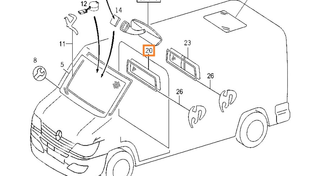 Geam Despartitor Cabina Oe Mercedes-Benz Sprinter 1 1995-2006 A9016780010