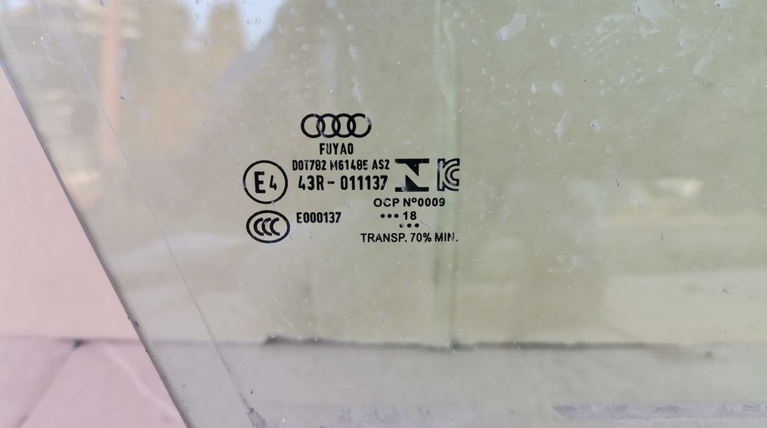 Geam dreapta fata Audi A6 C8 4K allroad S6 (2018-2020) cod 4K0845202