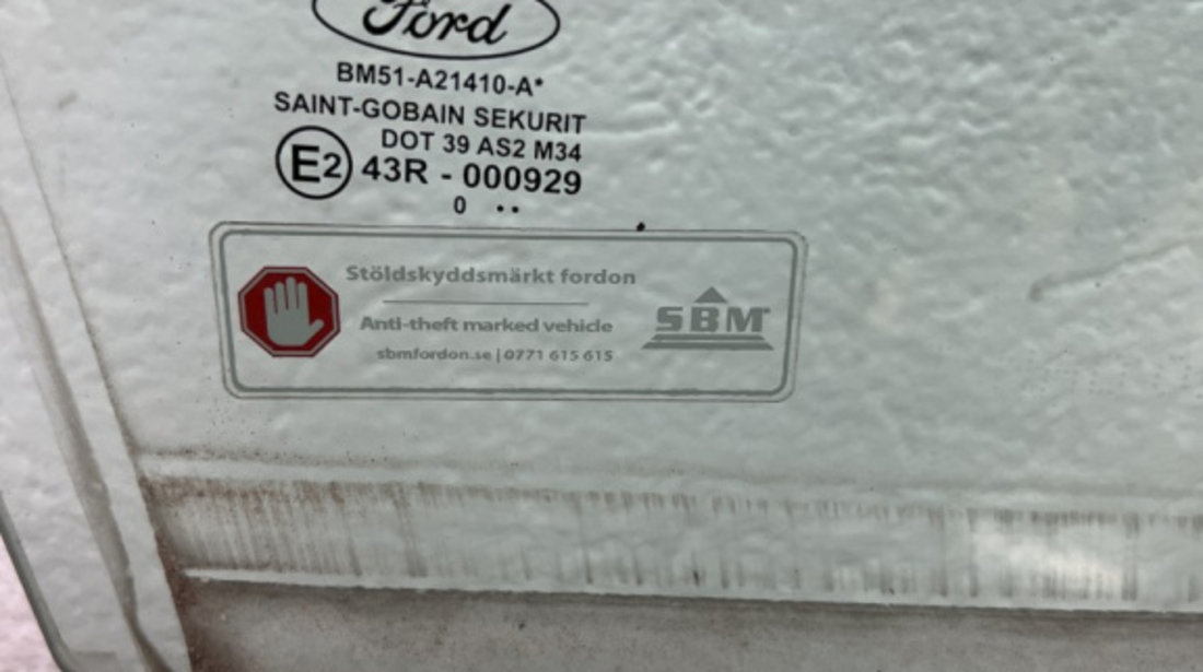 Geam dreapta fata Ford Focus MK3 1.6 TDCi Manual, 95cp sedan 2011 (cod intern: 89632)