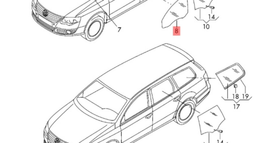 Geam dreapta fata Volkswagen Passat (3C5) Variant 2.0 TDI BMP 2007 OEM 3C4845202B