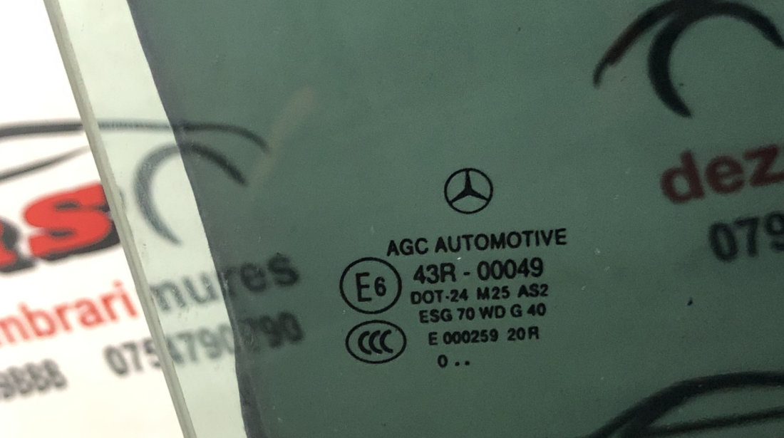 Geam dreapta spate Mercedes Benz C220d W204 2.2 CDI 170cp sedan 2011 (cod intern: 221570)