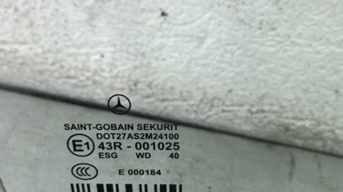 Geam dreapta spate Mercedes-Benz E220 W212 CDI 7G-Tronic Plus, 170cp sedan 2012 (cod intern: 67246)